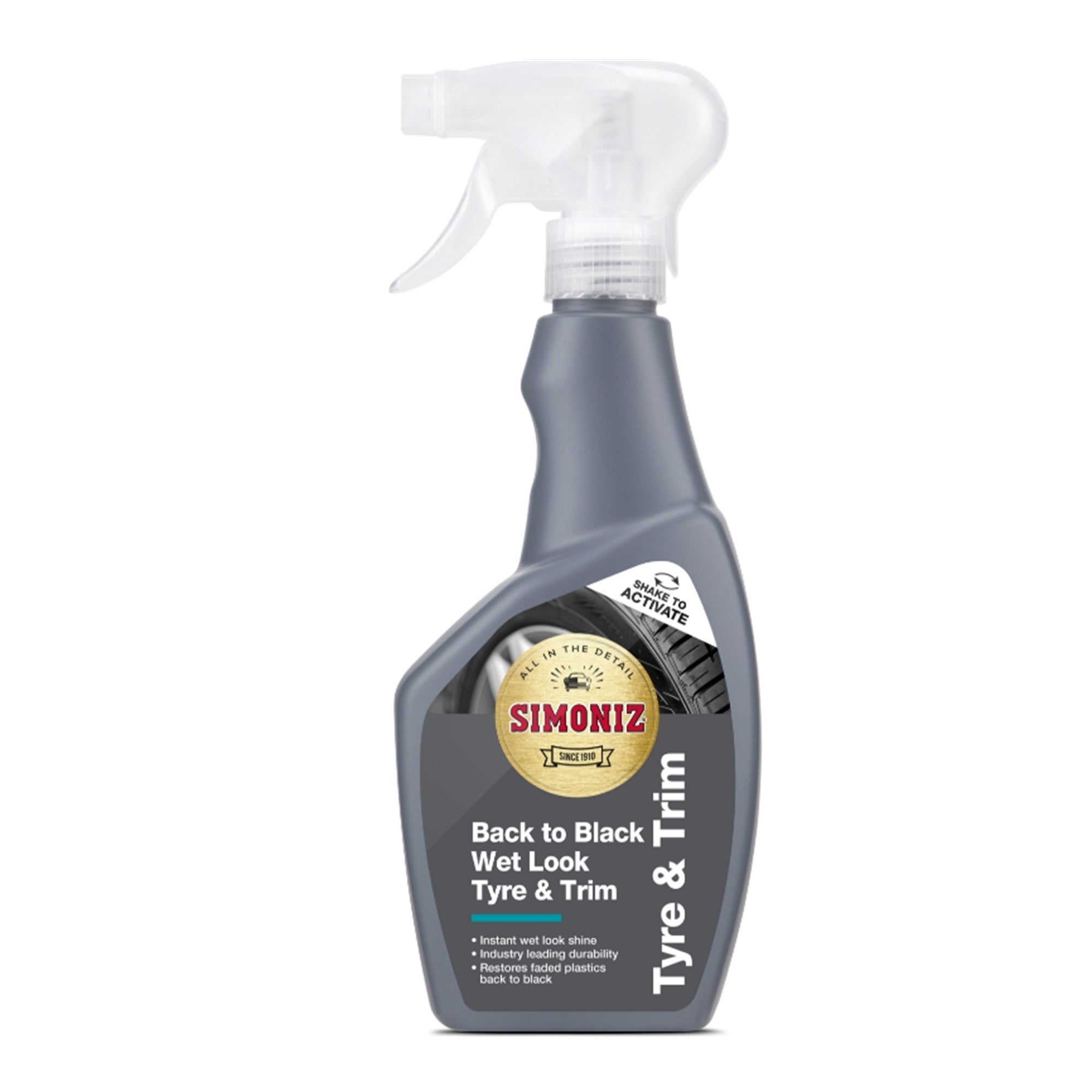 Simoniz Back To Black Wet Look Tyre & Trim Shine Trigger High Gloss Finish 500mL